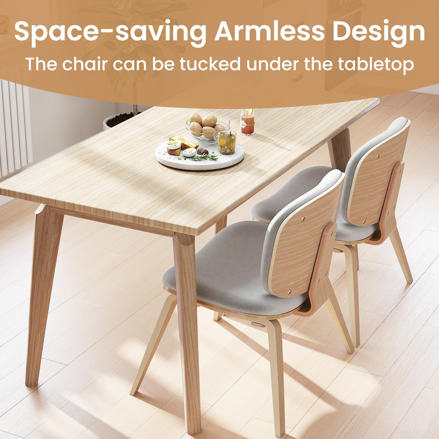 Modern Accent Chair with Curved Backrest and Padded Seat