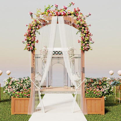 GiantexUK Wooden Garden Arch with Planter Boxes