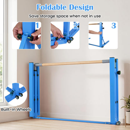 Foldable Gymnastics Bar, 90-150cm Height Adjustable Training Bar