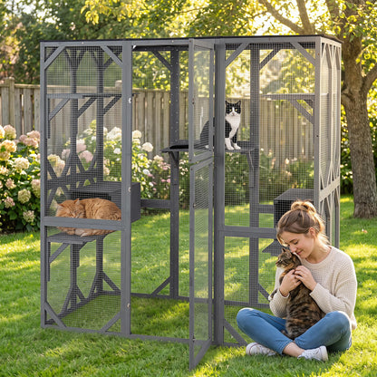 Large Outdoor Cat House, Walk-in Cats Enclosure