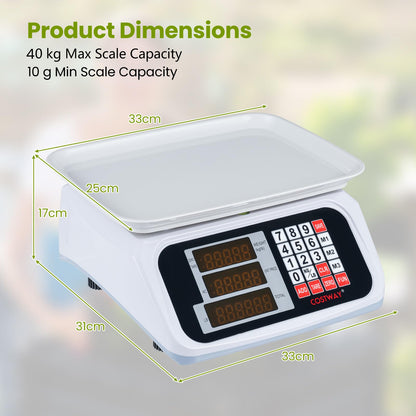 40kg Price Computing Scale with Dual-sided LED Display