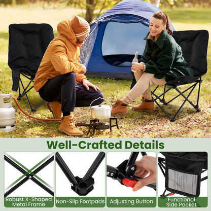 Folding Camping Chair, Lightweight Director Chair with Storage Pocket and Carrying Bag