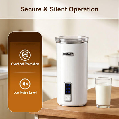 6-in-1 Electric Milk Frother, 250ml Automatic Milk Foamer & Steamer