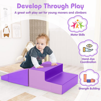 Toddler Climb and Crawl Foam Play Set Stairs and Ramp Software Activity Toys