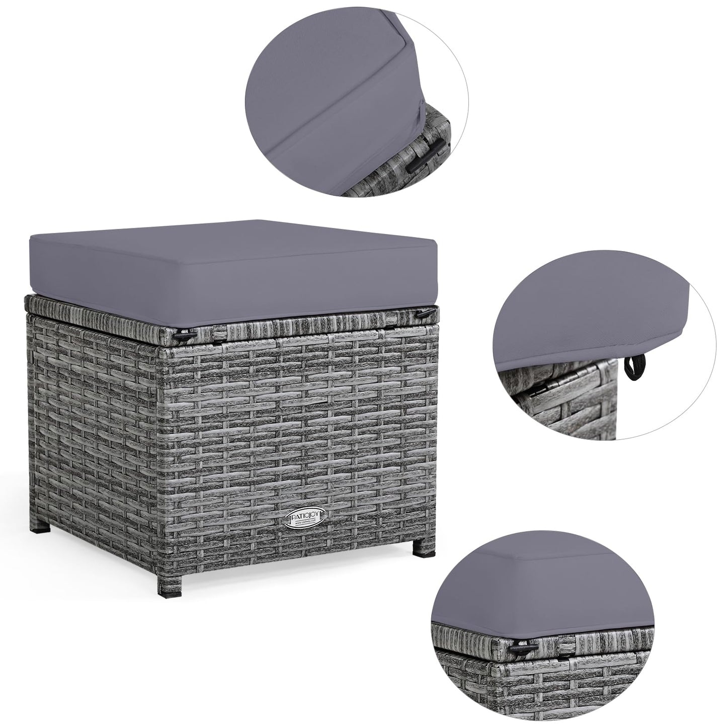 9 Seater Patio Rattan Corner Sofa Set with Sofa Chairs and Coffee Table