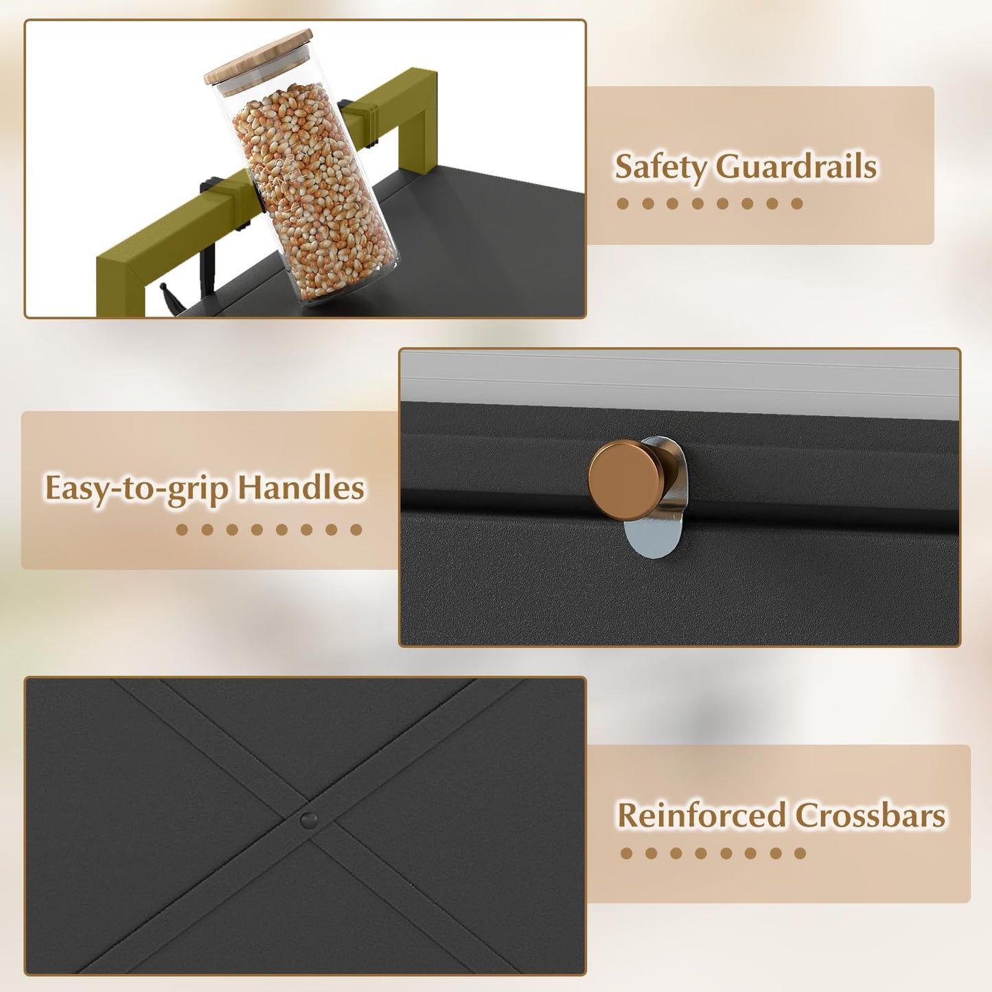 Kitchen Storage Cabinet, 5 Tier Tall Pantry Cupboard with Flip-Up Doors