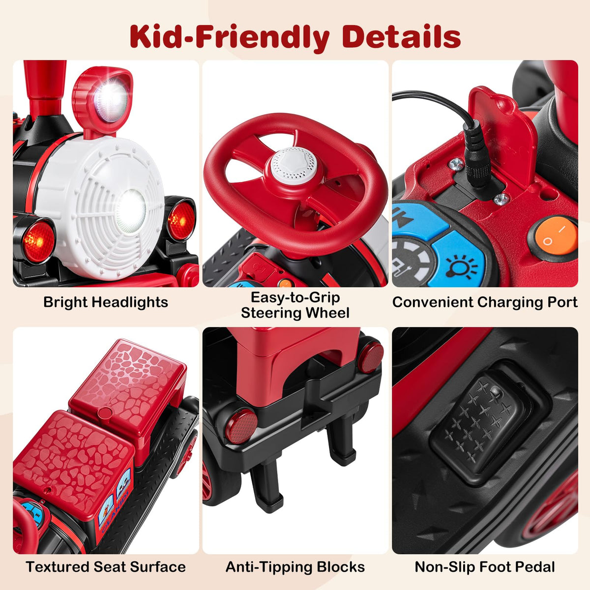 12V Kids Ride on Car, 2-Seater Children Electric Vehicle
