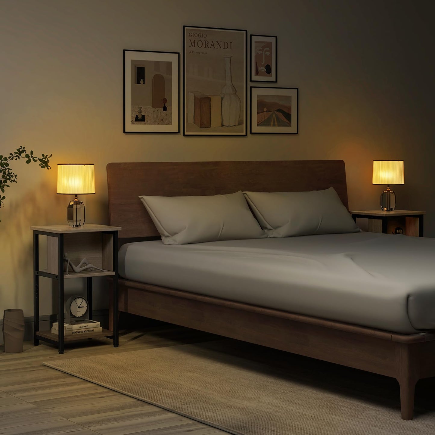 3-Tier Nightstand with Storage Shelf for Small Spaces