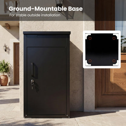 Lockable Package Delivery Box for Outside, Large Galvanized Steel Mailbox
