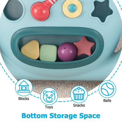 2 in 1 Montessori Baby Walker, Sit to Stand Learning Walkers with Adjustable Rear Wheel