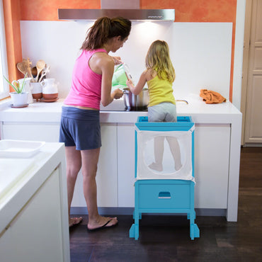 Height Adjustable Toddler Kitchen Helper with Blackboard