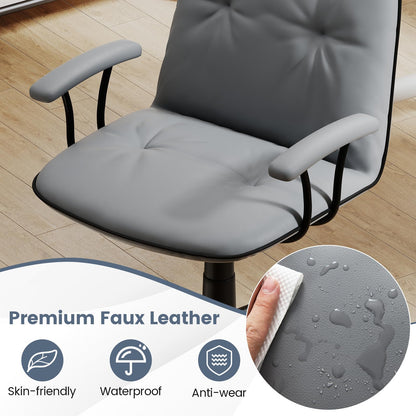 Home Office Office Chair, PU Leather Desk Chair with Rocking Function