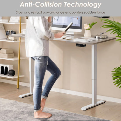 Electric Height Adjustable Standing Desk with Memory Smart Presets and Anti-Collision Function