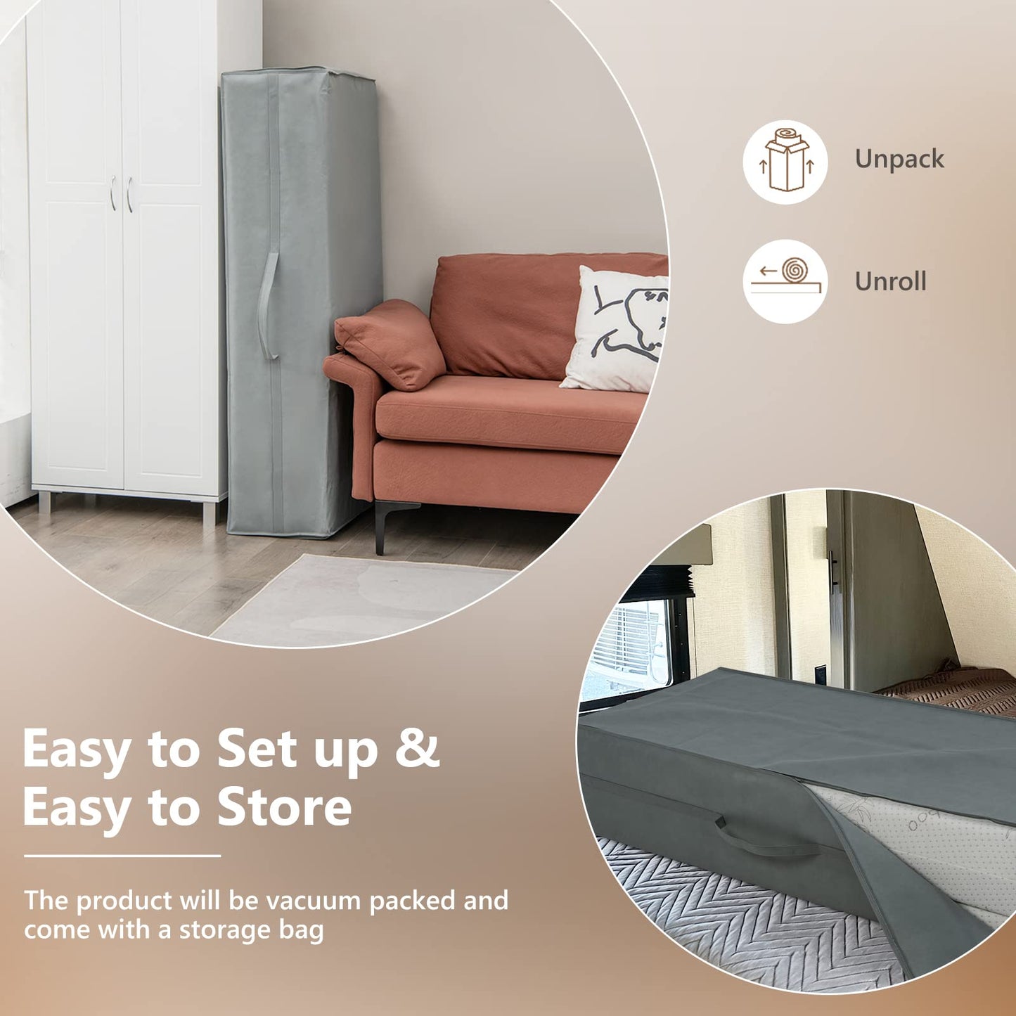 Cooling Gel Memory Foam Folding Mattress with Bamboo Cover and Mesh Border Fabric