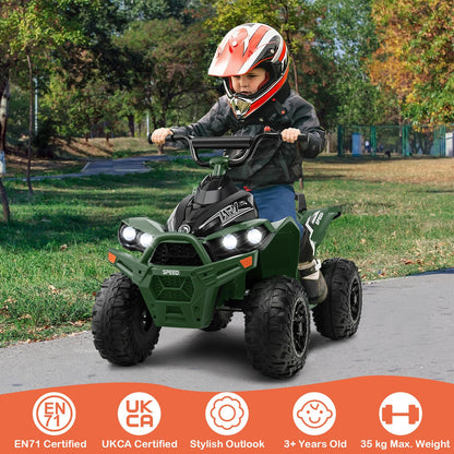 12V Kids Ride On ATV with 2 Speeds and LED Lights