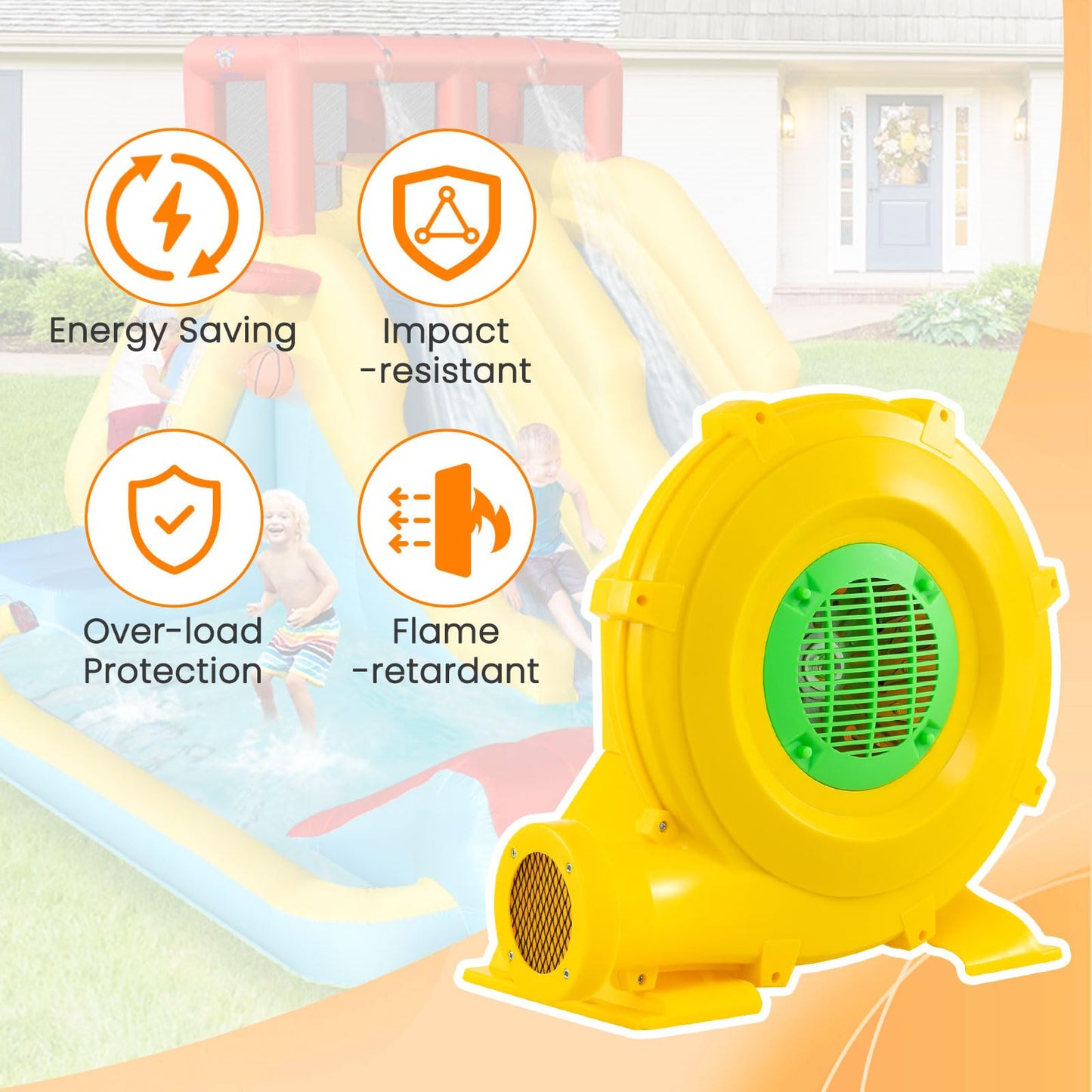 Air Blower, Powerful Bouncy Castle Pump Fan, Electric Inflatable Bouncer Blowers