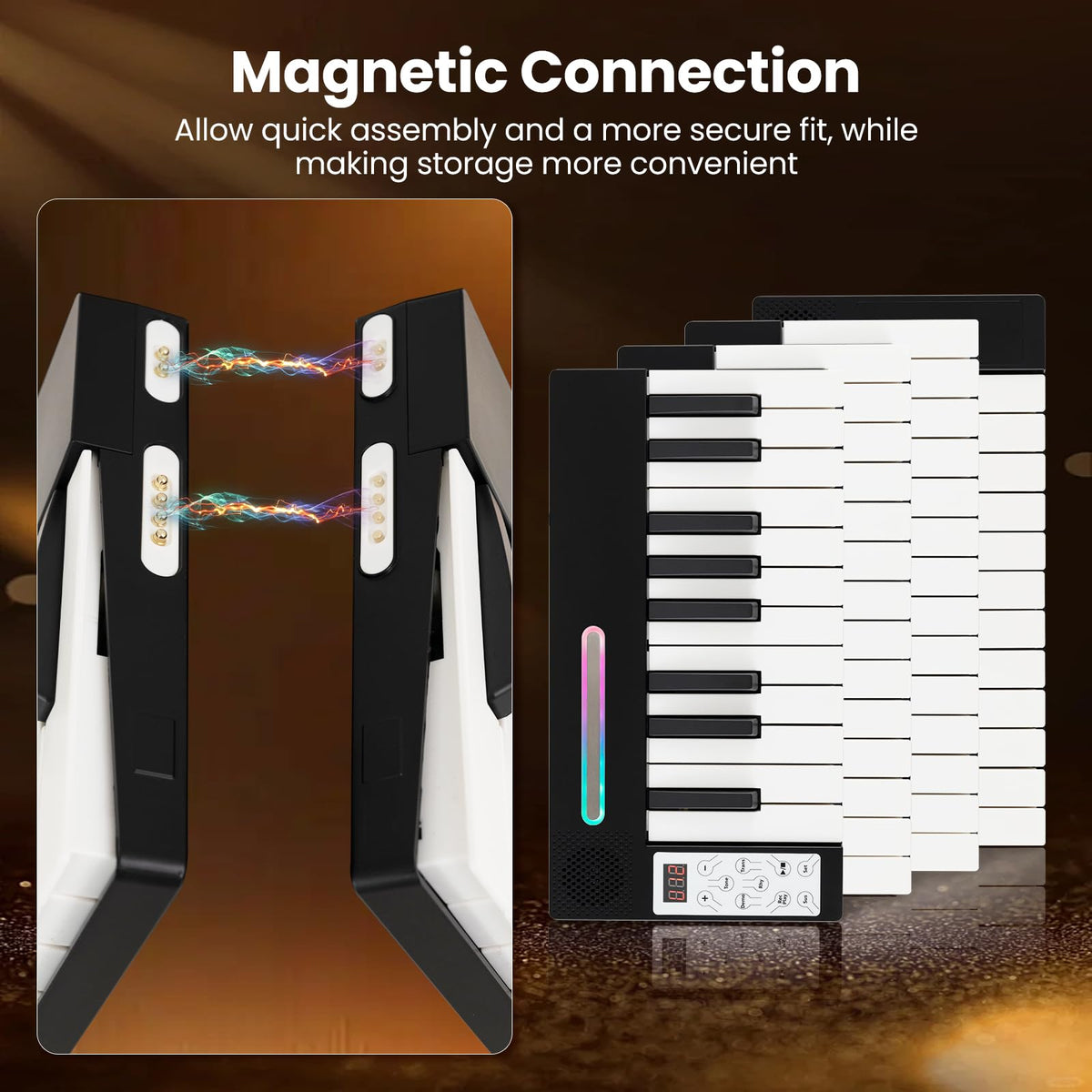 88 Keys Keyboard Piano,Magnetic Digital Piano with Wireless