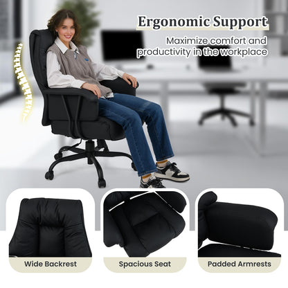 Ergonomic Office Chair with Spring Cushion Seat and Tilting Backrest