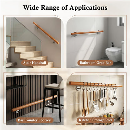 Wall Mounted Safety Stair Banister, Against the Wall Elderly Children's Loft Grab Bar Kit