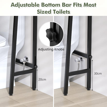 Over The Toilet Storage Shelf with Adjustable Adjustable Bottom Bar