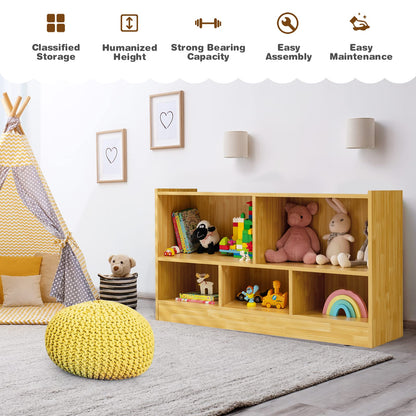 2 Tier Open Storage Shelving Unit with 5 Compartments