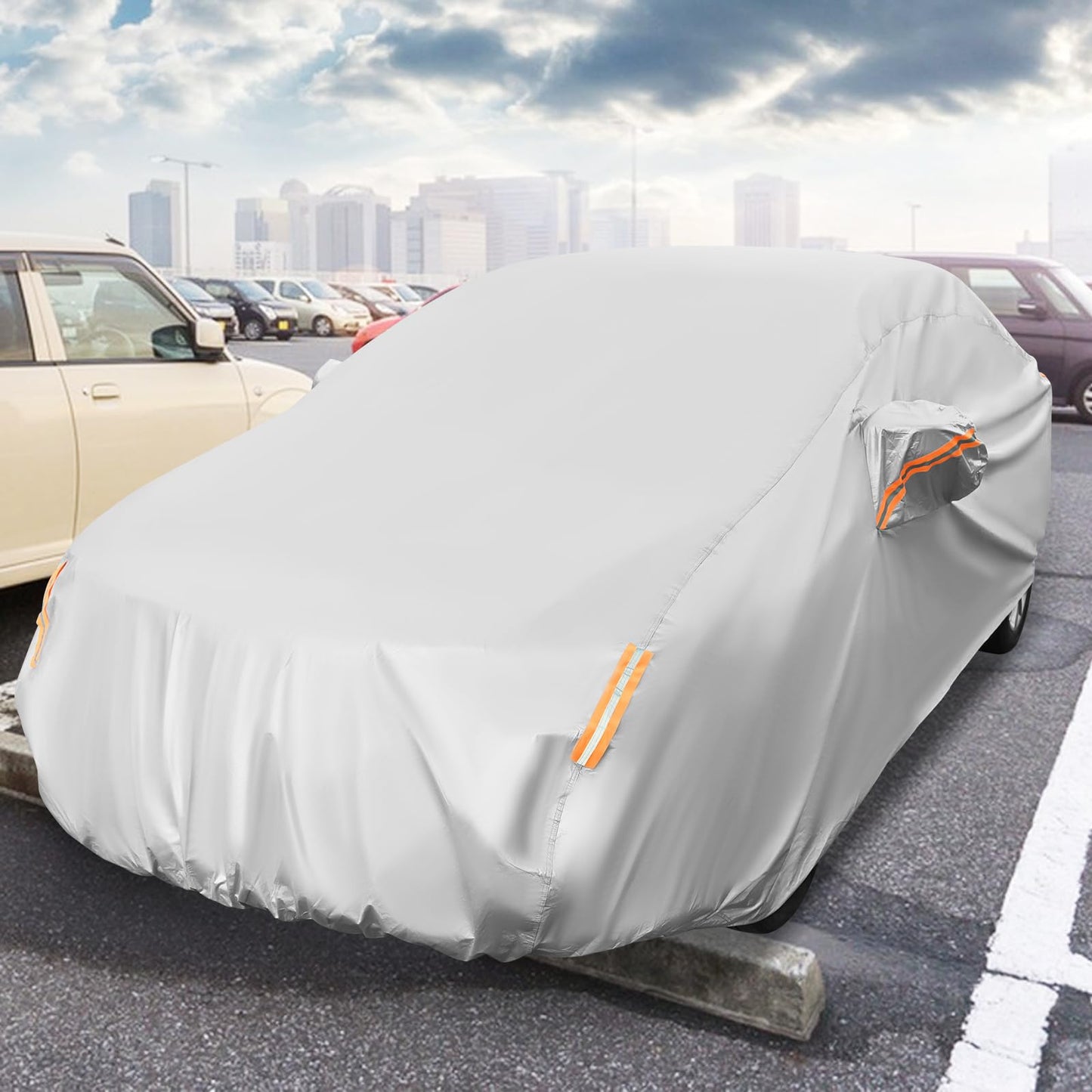 Car Cover for Automobiles Outdoor Full Cover with Cotton Lining Waterproof