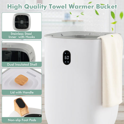 20/35L Large Towel Warmer Bucket with PTC Heater and Fragrant Disc Holder