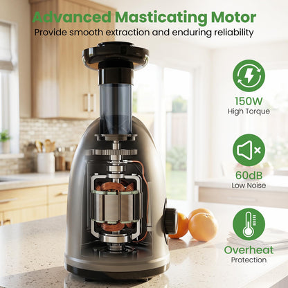 Cold Press Juicer Machine, 7-Stage System, BPA-Free (95% Yield)