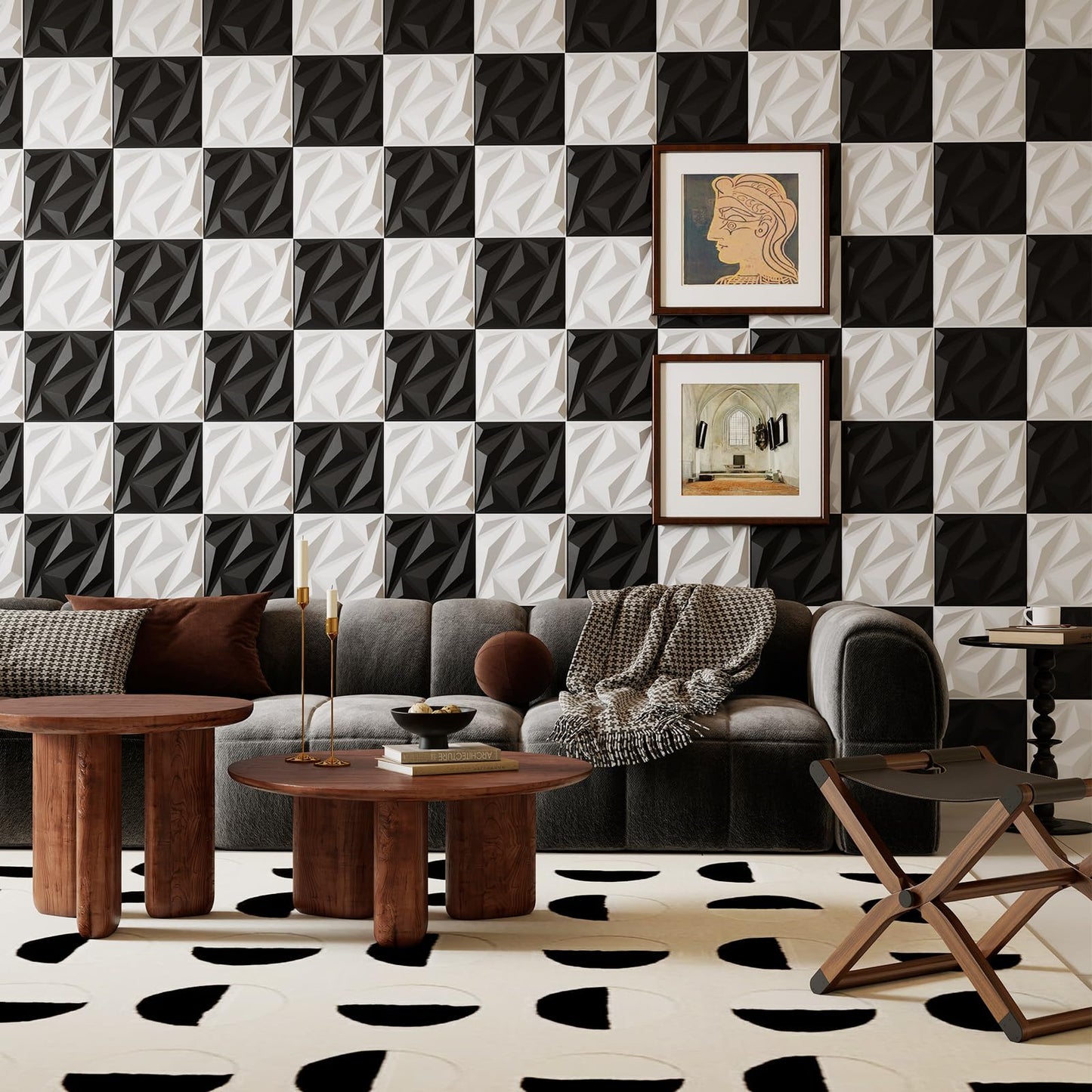 20-Pack 3D Acoustic Wall Panels with Diamond Texture