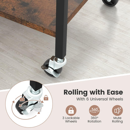 Fishing Rod Holder with Lockable Universal Wheels