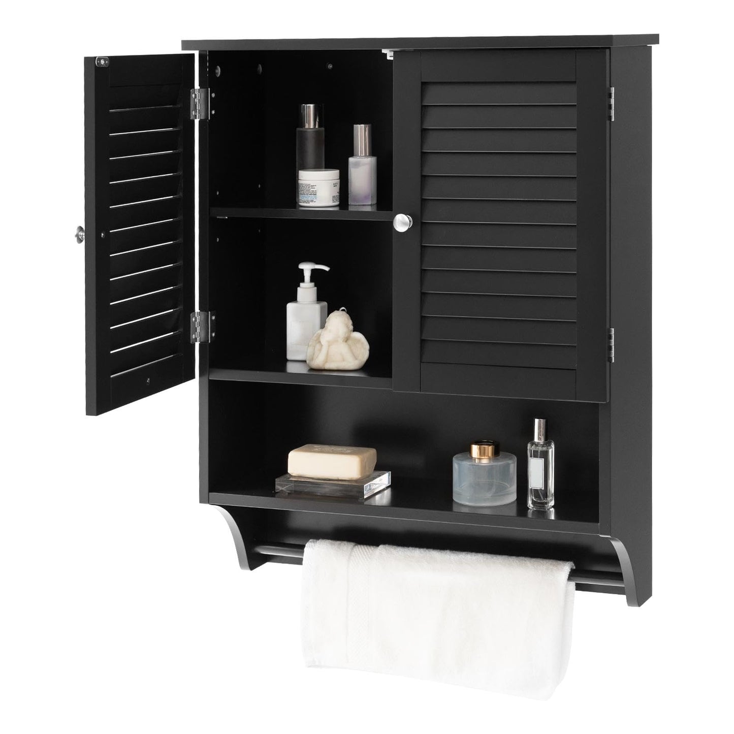 Bathroom Wall Cabinet with 2 Doors and 3-Position Adjustable Shelf