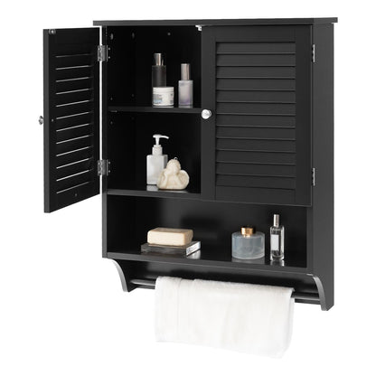 Bathroom Wall Cabinet with 2 Doors and 3-Position Adjustable Shelf