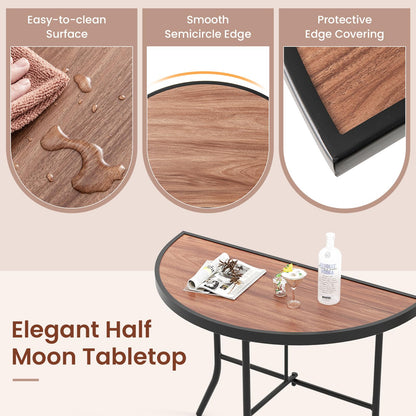 Half-Round Folding Event Table with Metal Frame