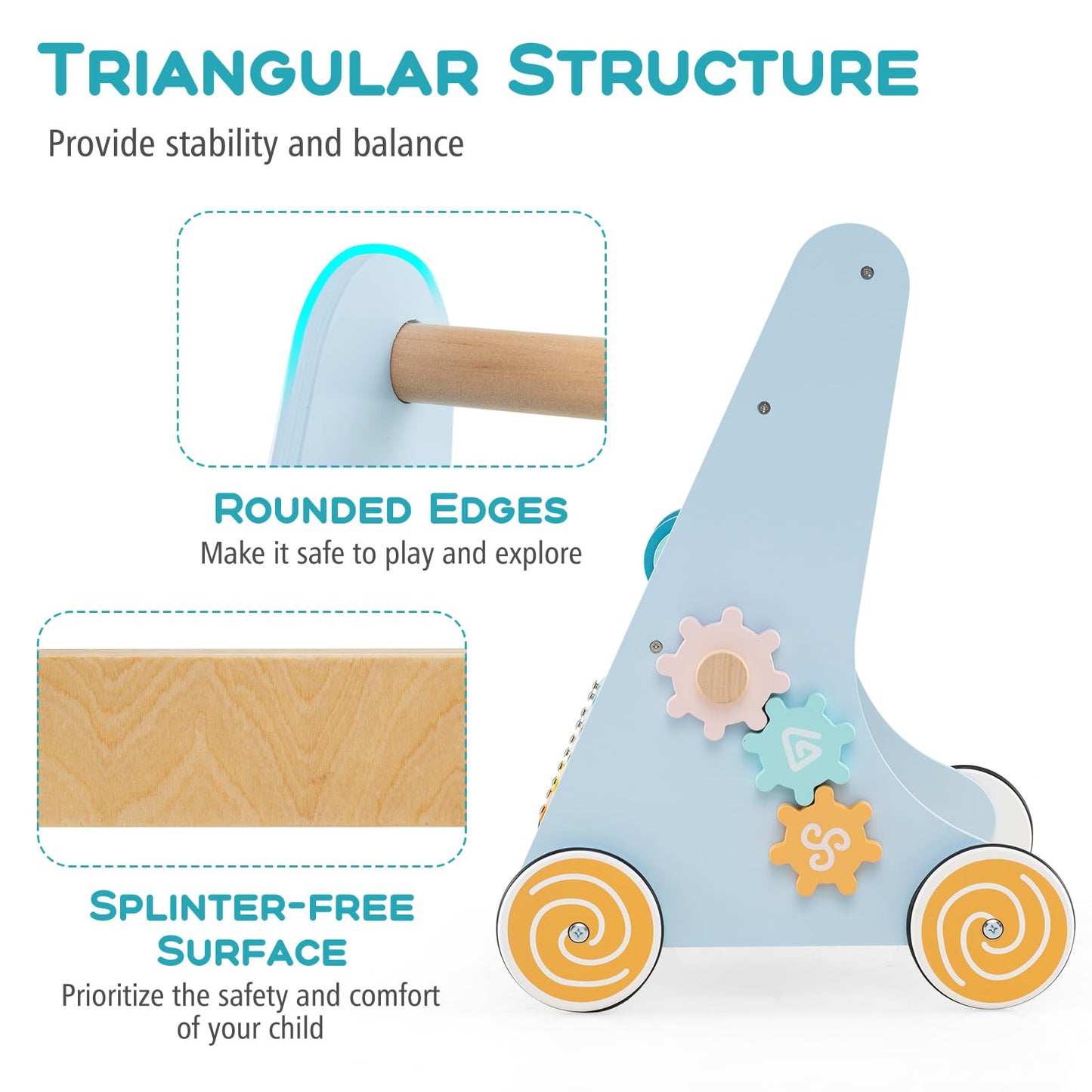 Push and Pull Learning Activity Center with Wheels
