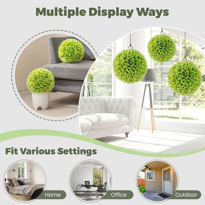 2 Pieces 28 CM Artificial Plant Topiary Balls for Garden Balcony Yard