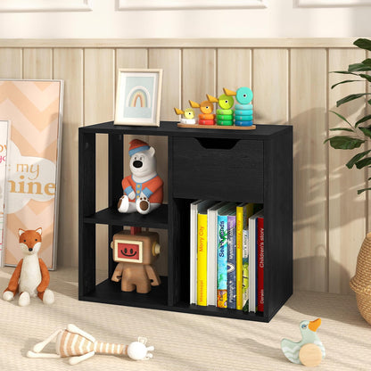 3 Cube Wooden Storage Shelf with Drawer