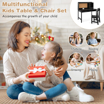 Kids Study Desk and Chair Set Wooden Students Writing Table