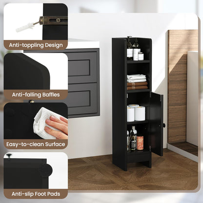 Bathroom Storage Cabinet with Door and Adjustable Shelves