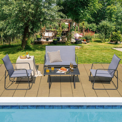 Outdoor Conversation Furniture Table Chairs Set for Balcony Lawn Poolside