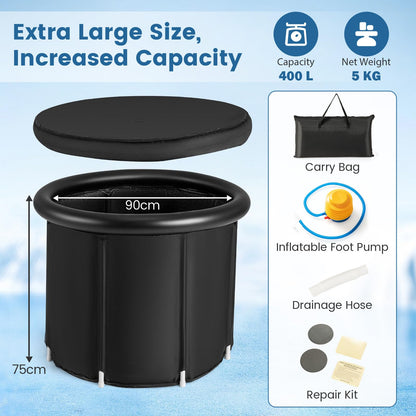 Ice Bath Tub, 400L Large Portable Outdoor Cold Plunge Pool Recovery Pod
