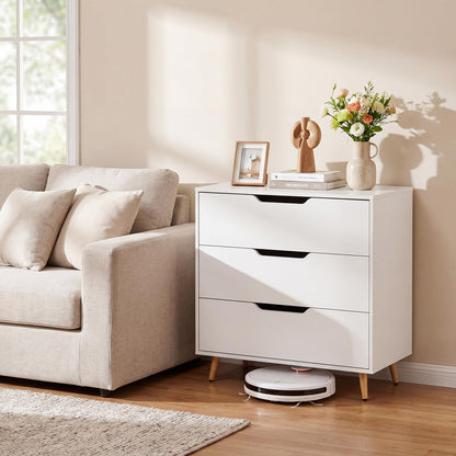 Wooden Nightstand with Anti Tipping Kits and Tall Storage for Living Room