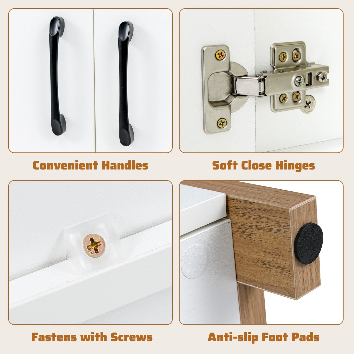 Wooden Buffet Sideboard with 2 Doors Drawer Open Compartments