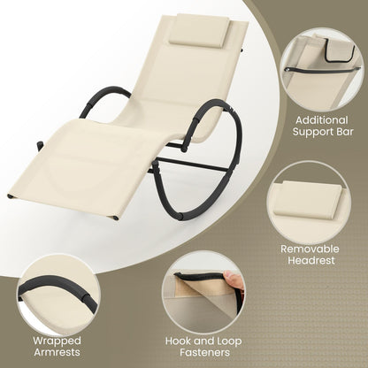 Outdoor Zero Gravity Recliner Garden Chair with Removable Headrest