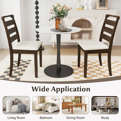 Modern Dining Chair Set of 2 Upholstered Farmhouse Chairs with Rubber Wood Frame