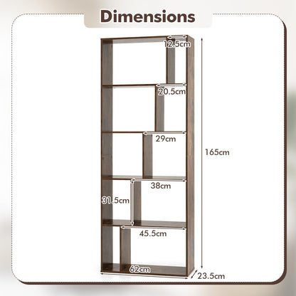 Wooden Bookcase Storage Rack with Anti-Toppling Device