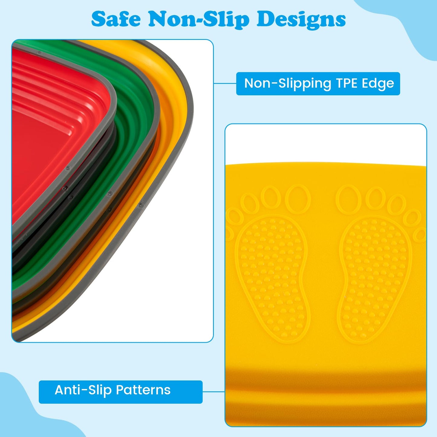 6 Pieces Kids Stepping Stone Non-Slip Square Toddler Balance Stones