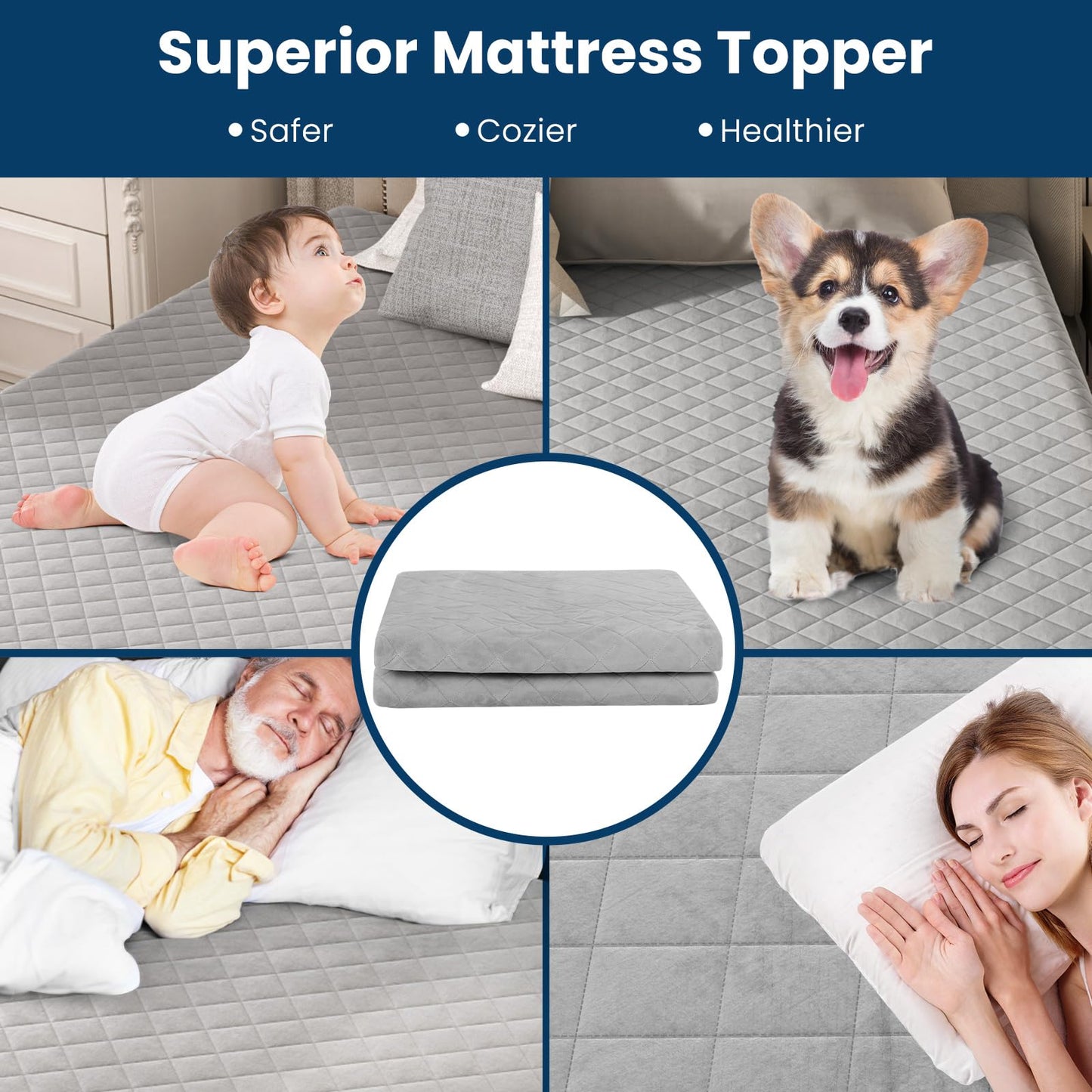 Twin/Queen/King Size Luxury Super Soft Velvet Mattress Protector