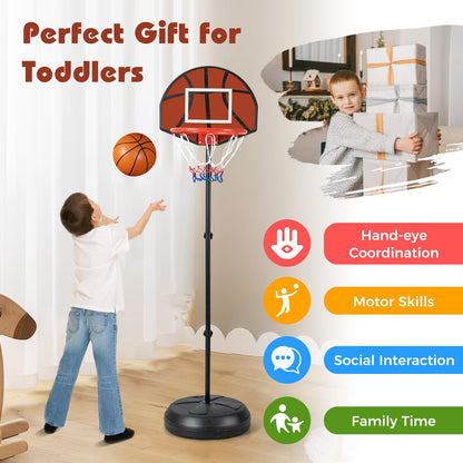2-in-1 Toddler Kids Basketball Hoop with Dart Board