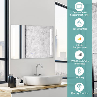 80x60cm LED Illuminated Bathroom Mirror