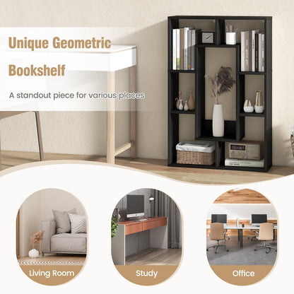 7-Cube Geometric Bookshelf Open Bookcase with Anti-Toppling Device